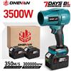 ONEVAN 3500W 350M/S Ventilatore Elettrico Turbo Senza Spazzole, Soffiatore per Foglie, Neve e Polvere, Compatibile con Batterie Makita