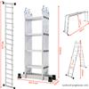 NONE Scala multiuso 4x4, scala pieghevole in alluminio 7 in 1 con due ruote, scala multiuso domestica a 16 gradini, portata massima 150 kg, adatta a tutti gli ambienti domestici.