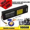 Paquete de bateria de litio ricaricabile de 36V 100Ah10S3Pbattery de Scooter elettrico de 36V modificato con BMS, presa XT60 XT30