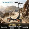 JOYOR Monopattino Elettrico JOYOR S10-S-Z per Adulti, 2000W Doppio Motore, 60V18AH, Velocità Massima 60km/h, Autonomia Massima 75km, Pneumatici da 10 Pollici