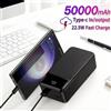 50000mAh Power Bank 140W:grande portatile batteria esterna per cellulare PD3.1 QC4.0, ricarica rapida, USB C Power Bank con display LED 4 uscite e 2 ingressi per smartphone tablet