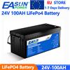 EASUN POWER Batteria LiFePo4 EASUN POWER 12V 24V 100AH con oltre 6000 cicli profondi, protezione BMS, celle di grado A, disponibile in UE, spedizione esente da tasse per camper, solare, nautica