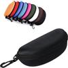 CREATCABIN Custodia Occhiali A Farfalla Custodia Rigida in Pelle Occhiali Sole Custodia Portatile Sottile Occhiali Vista Custodia Protettiva A Conchiglia Custodia Panno Pulizia Donne 16.2x6.4x3.9cm