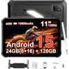 BlackView Active 7 [Senza Caricatore EU] Tablet Robusto da 11'' 24GB(8+16)+128GB Versione Notturna IPS 120Hz 10000mAh 45W Android 15 NFC