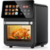 NONE Friggitrice ad Aria da 10L con Touchscreen e Finestra di Visualizzazione, Friggitrice ad Aria Digitale Grande Capacità 2000W, 12 Programmi Preimpostati, Acciaio Inossidabile