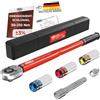 FAMEX 10886-3-RS-KS - Chiave dinamometrica 1/2 (12,5 mm) 30-210 Nm +/- 3%, 3 bussole/inserti delicati, con certificato di calibrazione, per auto, moto, SUV Van