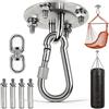 Huanmin Gancio da soffitto in acciaio inox per carichi pesanti, poltrona sospesa Premium girevole a 360°, supporto fino a 400 kg, in acciaio inox 304, girevole per sacchi da boxe, ganci a dondolo