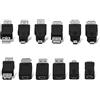 Agatige Adattatore USB C a Micro USB, 12 PC Convertitori Mini Maschio Femmina Multiple Adattatore micro USB per Connettere Laptop/Tablet, Lettori MP3, Fotocamere Digitali ecc.