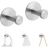 Fyihoxi 2 Pezzi Ganci Adesivi Bagno, Appendi Asciugamani Cucina Ø 50mm, Gancio da Parete Acciaio Inox, Ganci Ventosa Asciugamani Bagno Cucina Ganciper Cucina e Bagno
