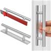 SSYR&P Set di 2 maniglie adesive per mobili, maniglie in acciaio inossidabile, per mobili da cucina, bagni, cassetti, armadi, ante, armadietti, garage, capannoni, fienili, 150 x 25 mm (argento)