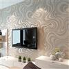 HANMERO Qihang, carta da parati dal design astratto, moderno e lussuoso, fantasia 3D con curve,color Bianco Crema e argento, 0,7 m x 8,4 m = 5.88 m2
