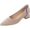 SWDZM Scarpe Donna con Tacco Basso Eleganti de Maglieria Chiuse Tacchi Bassi a Punta Comode,Tacco 4cm,Gomma,38 EU