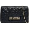 Love Moschino BORSA QUILTED PU NERO+GALV.ORO
