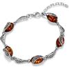 Copal Bracciale Regolabile Con Ambra Vera E Argento Sterling 925 Per Donna