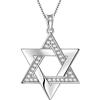 Aurora Tears Collana in argento Sterling 925 con ciondolo a forma di stella di David, albero della vita, gioiello ebraico, regalo religioso per donne