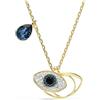 Swarovski Pendente Symbolica, Evil eye, Blu, Placcato color oro