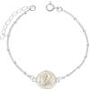 Only faith Bracciale Madonna della Rugiada, in argento Sterling 925, medaglia di San Benedetto con croce di potere, design regolabile, argento, 19.0 Centimeters, Occhio Di Tigre, Occhio di tigre
