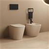Parama Sanitari filomuro in ceramica rimless khaki opaco: vaso, bidet e copriwc soft-close | Vienna