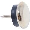 Adsamm® / 32 x scivoli in metallo con chiodo e pad ammortizzante/argento/Ø 18 mm/tondi/puntali in metallo nichelato con cuscinetto in PVC/piedini protettivi per arredi Adsamm® Quality