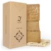 Zaman Sense Sapone di Aleppo - Set da 3 | 5% Olio di Alloro (a base di olio d'oliva) - Detersione delicata per l'uso quotidiano - per viso e corpo - 200 g ciascuno incl. sacchetto in sisal