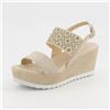 Soffice Sogno Sandali in pelle con fascia elastica e zeppa 7 cm