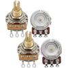 FLEOR Vasi di controllo lunghe in ottone A500K + B500K - Set di potenziometri 24 spline Split Shaft D3/8 per controllo volume chitarra elettrica (set da 2A2B)