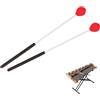 Agatige Bacchette per Marimba, Bacchette a Testa in Lana per Percussioni Bacchette per Campane in Gomma per Xilofono, Carillon, Blocco di Legno, Glockenspiel e Campane(Rosso)
