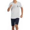 In One Clothing Pigiama corto da ragazzo, morbido jersey singolo in 100% cotone e pantaloni a forma di bermuda, Grigio, 176 cm