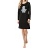 In One Clothing Camicia da notte da bambina a maniche lunghe, morbido jersey Singley in 100% cotone, Nero - bradipo meditato, 128