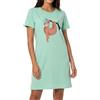 In One Clothing Camicia da notte da donna a maniche corte, morbido jersey singolo in 100% cotone, Gufo reti per dormire, XXL