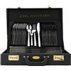 KARL HAUSMANN Set Posate 12 Persone, 72 Pezzi in Acciaio Inox 18/0 con Valigetta - Servizio Posate con Coltelli Forchette Cucchiai + Posate da Servizio, Lucido, Lavabili in Lavastovigli