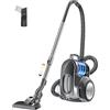Forrlite Aspirapolvere senza sacchetto, 1200 W, forte potenza di aspirazione, compatto e leggero, senza sacchetto, silenzioso < 70 dB, contenitore per polvere da 2,5 l, bocchetta per pavimenti duri