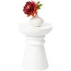 Relaxdays Tavolino/Sgabello a Forma di pedina degli Scacchi, Decorazione Soggiorno, 45x38x38 cm, Metallo Bianco