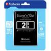 Verbatim Disco rigido portatile Store 'n' Go USB 3.0 da 2 TB Nero (2TB Verbatim