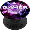 Fire Fit Designs PopSockets di gioco viola per i bambini Gaming Pop Socket Gamer PopSockets PopGrip Intercambiabile