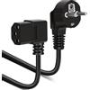 VINATO 3M Cavo di Alimentazione C13, Angolo 90° Spina Schuko CEE 7/7, Universale per TV PC Monitor PS5 Stampante Proiettore