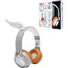 Lexibook, Astérix, Casco luminoso pieghevole Bluetooth® e cablato con design 3D dell'universo Astérix con limitatore di volume, Argento Bianco, HPBT015AX