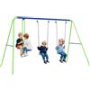 Set Altalene Da Giardino per 4 Bambini, 1 Altalena Doppia E 2 Altalene Singole,