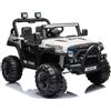 LEAN TOYS Jeep Auto Elettrica Per Bambini Auto Bambini EVA LED Telecomando MP3 Bianco