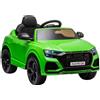 LEAN TOYS Audi Rs Q8 Auto Elettrica per Bambini SUV Eva LED Telecomando Verde