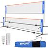 LIFERUN Rete da Badminton, 4m / 5m Rete da calcio Tennis Rete da Allenamento per Rete da pallavolo Portatile, Rete da Pickleball Pieghevole per Pallavolo, Tennis Giardino Esterno