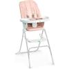 Ingenuity: ity by Ingenuity Sedia Alta Pieghevole Compatta Sun Valley, Piatto Sicuro per Alimenti, Imbracatura a 5 Punti, Per Età da 6 Mesi in Su, Unisex - Rosa