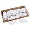 Klocke Streudekoration Decorazione a forma di pesciolino - Legno bianco pesci / pesce - 60 pezzi (3 x 6 cm) - Decorazione da tavola maritima / articolo da spargimento / centrotavola / spargisale / pesciolini in legno