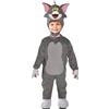 Ciao- Tom Gatto Costume Tutina Travestimento Originale Tom & Jerry (Taglia 2-3 Anni) Bambino Unisex, Grigio, 11725.2-3