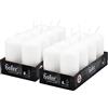 Hofer Candele Bianche a Colonna - 4,5 x 9 cm - Set di 16 Piccole Candele Decorative Cilindriche - Colore Bianco - Lunga Durata di 12 Ore - Cera Antigoccia - Non Profumate - Qualità RAL