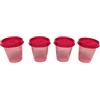 Tupperware Mini contenitori per frigorifero, set da 4, 60 ml, motivo folletti, colore rosso