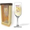 Dor BICCHIERE 18 ANNI Flute vetro glitter ORO Gadget idea regalo festa 18° Compleanno