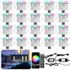 INDARUN WiFi - Lampada da terra da incasso RGBW impermeabile IP67, diametro 45 mm, illuminazione per terrazza, patio, percorso, parete, giardino, decorazione, interni ed esterni (confezione da 20)