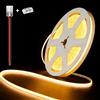 illuburg 24V Striscia LED COB Bianco Caldo 2700K 2,5m 400LED/m CRI90+ Dimmerabile Autoadesiva Banda Barra Strip Luminosa