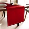 Encasa XO Runner da Tavola in Puro Cotone Orlato 13x91 Rosso